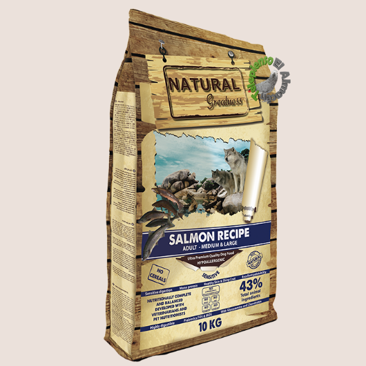 Natural Greatness Receta Salmon Perro