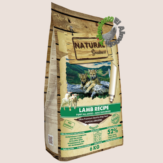 Natural Greatness Receta de Cordero para Cachorros y Perros Mini