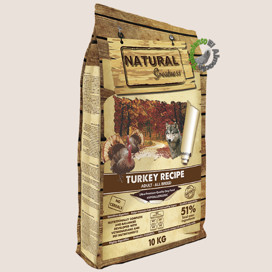 Natural Greatness Receta de Pavo Perro