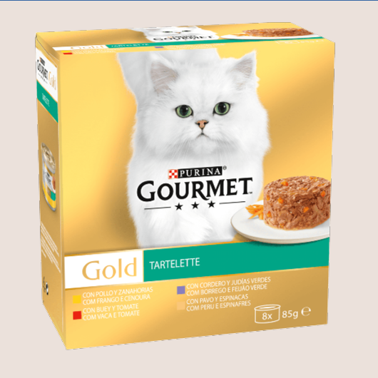 Purina Gourmet Gold Tartelette con Carnes y Verduras Pack Surtido 8 x 85 gr