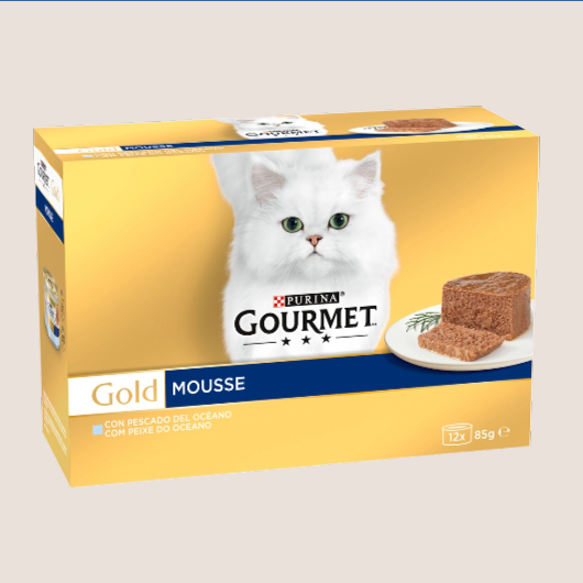 Purina Gourmet Gold Mousse Pack con Pescado del Océano 12 x 85 gr