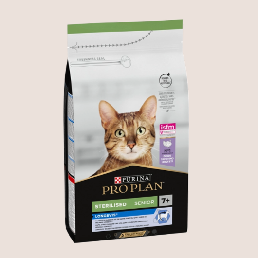 Purina Pro Plan Gato Sterilised Longevis Senior Pavo (+7)