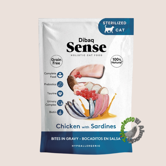 Dibaq Sense Cat Bocaditos en Salsa Pollo con Sardinas