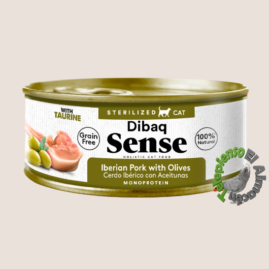 Dibaq Sense Cat Esterilizado Cerdo Ibérico con Aceitunas Lata