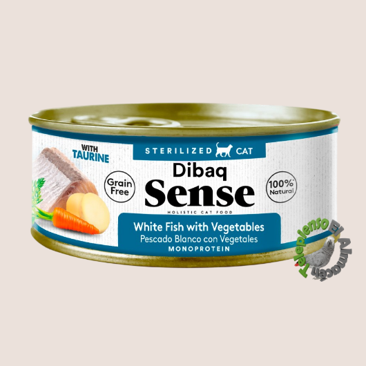 Dibaq Sense Cat Esterilizado Pescado Blanco con Vegetales Lata