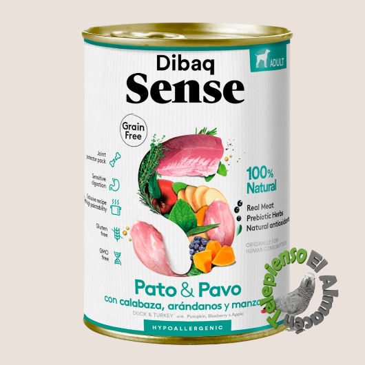 Dibaq Sense Dog Grain Free Pato y Pavo Lata
