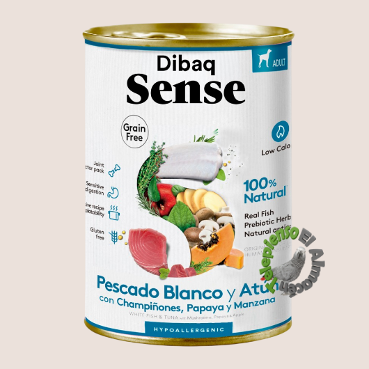 Dibaq Sense Dog Grain Free Pescado Blanco+Atún Lata